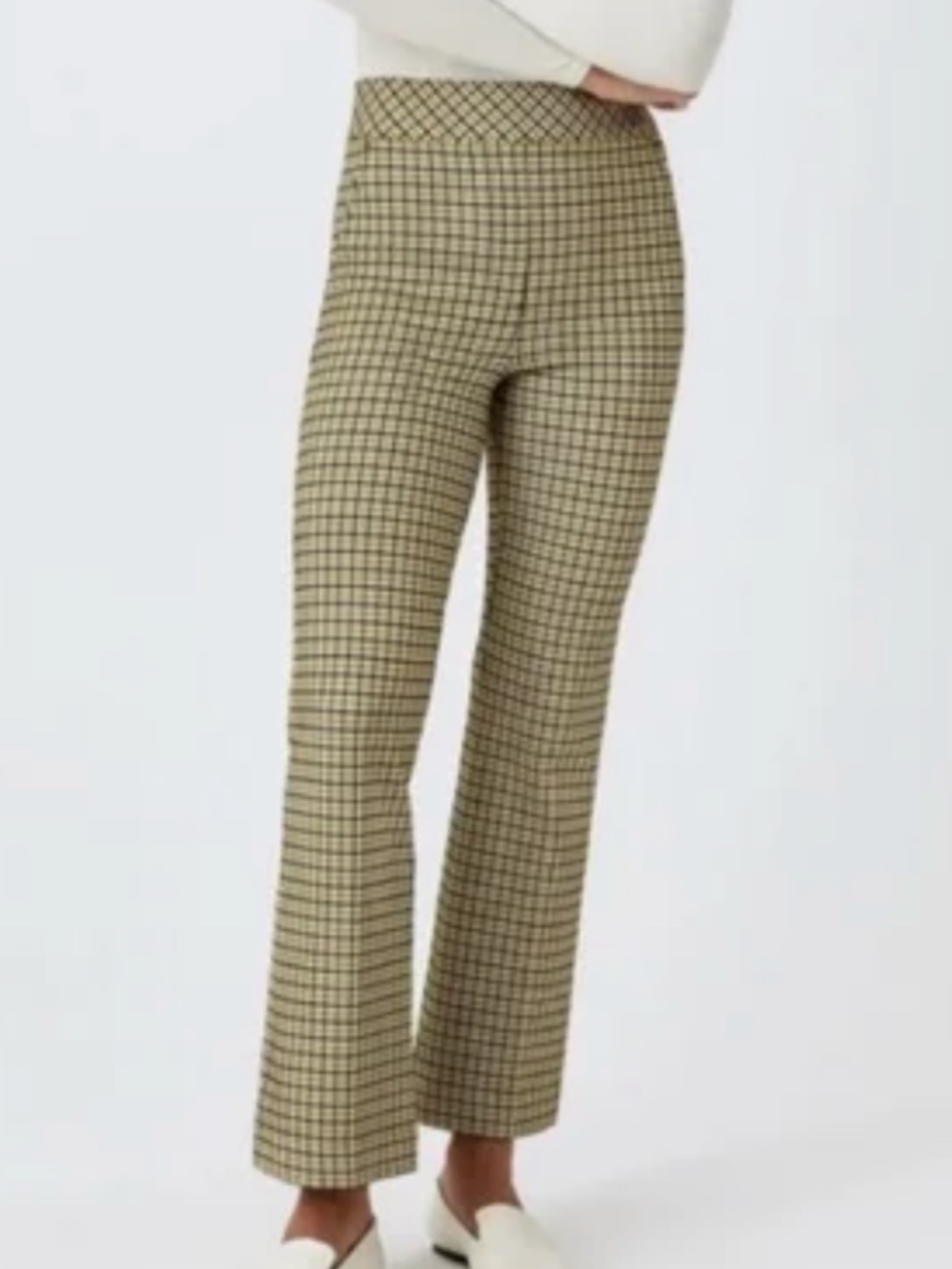 SPANX The Perfect Pant Kick Flare – Yellow/Black Houndstooth – Size Medium